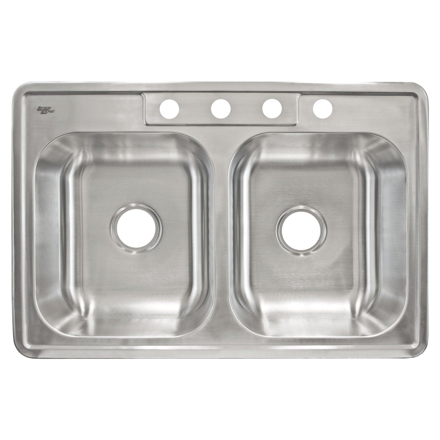 33 in. Drop-In 50/50 Double Bowl 20 Gauge Stainless Steel Kitchen Sink LTD64 - Sinks