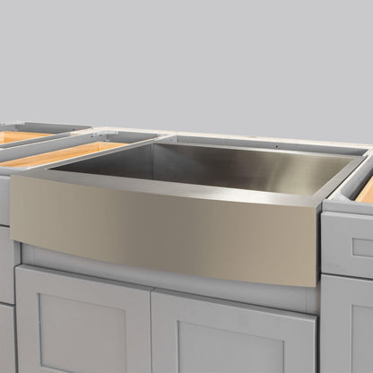 33 in. Farmhouse/Apron-Front Single Bowl 16 Gauge Stainless Steel Kitchen Sink LPF2 - Sinks