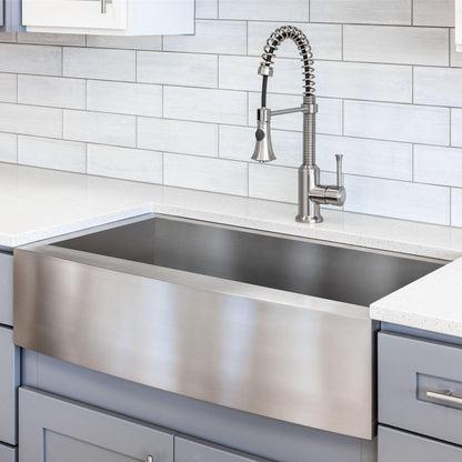 33 in. Farmhouse/Apron-Front Single Bowl 16 Gauge Stainless Steel Kitchen Sink LPF2 - Sinks