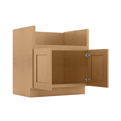 33’’W Farmhouse Sink Base Cabinet - Shaker Toffee - Kitchen Cabinets