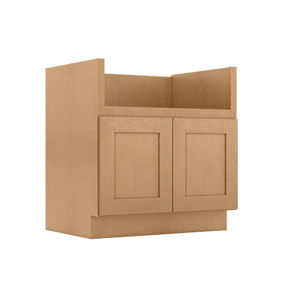 33’’W Farmhouse Sink Base Cabinet - Shaker Toffee - Kitchen Cabinets