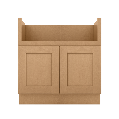 33’’W Farmhouse Sink Base Cabinet - Shaker Toffee - Kitchen Cabinets