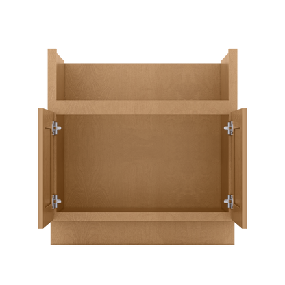 33’’W Farmhouse Sink Base Cabinet - Shaker Toffee - Kitchen Cabinets