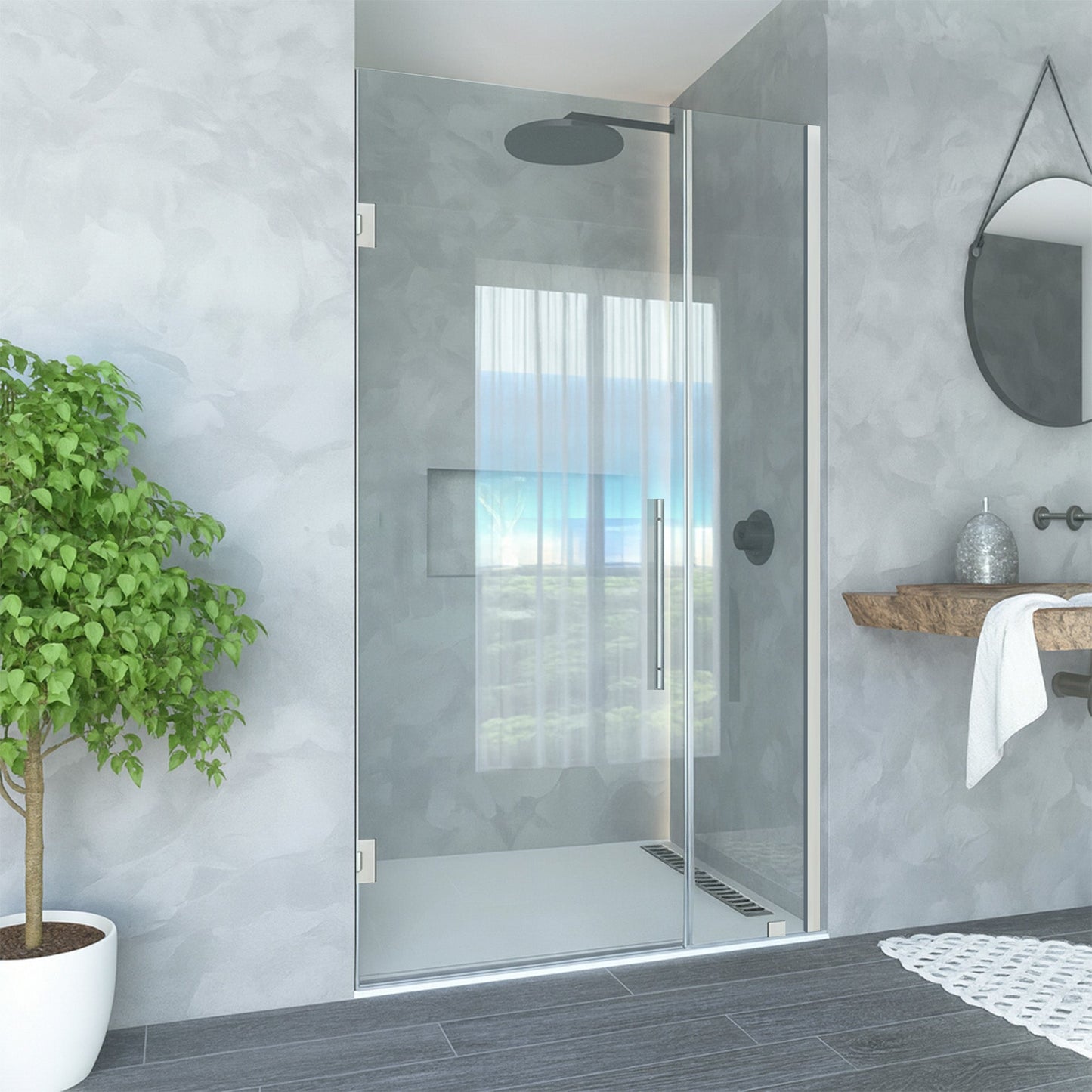 34-35 W x 72 H Swing-Out Shower Door ULTRA-E Chrome - Shower Doors