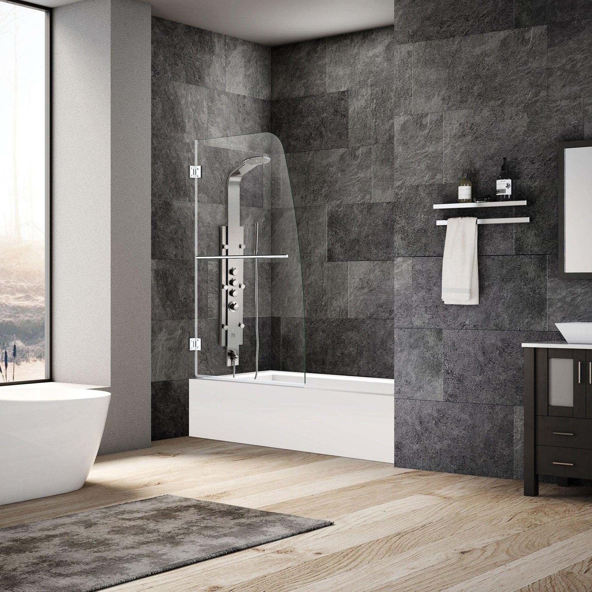 34 W x 58 H  Swing-Out Bathtub Door ULTRA-F