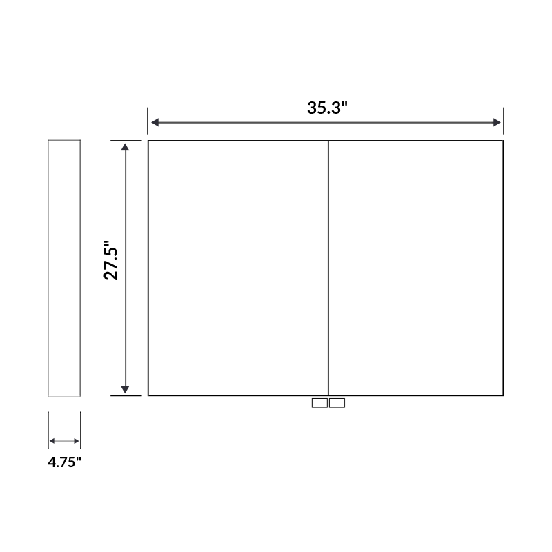 35 1/3 W x 27 1/2 H Mirrored Medicine Cabinet LMC2-36 - Mirrors