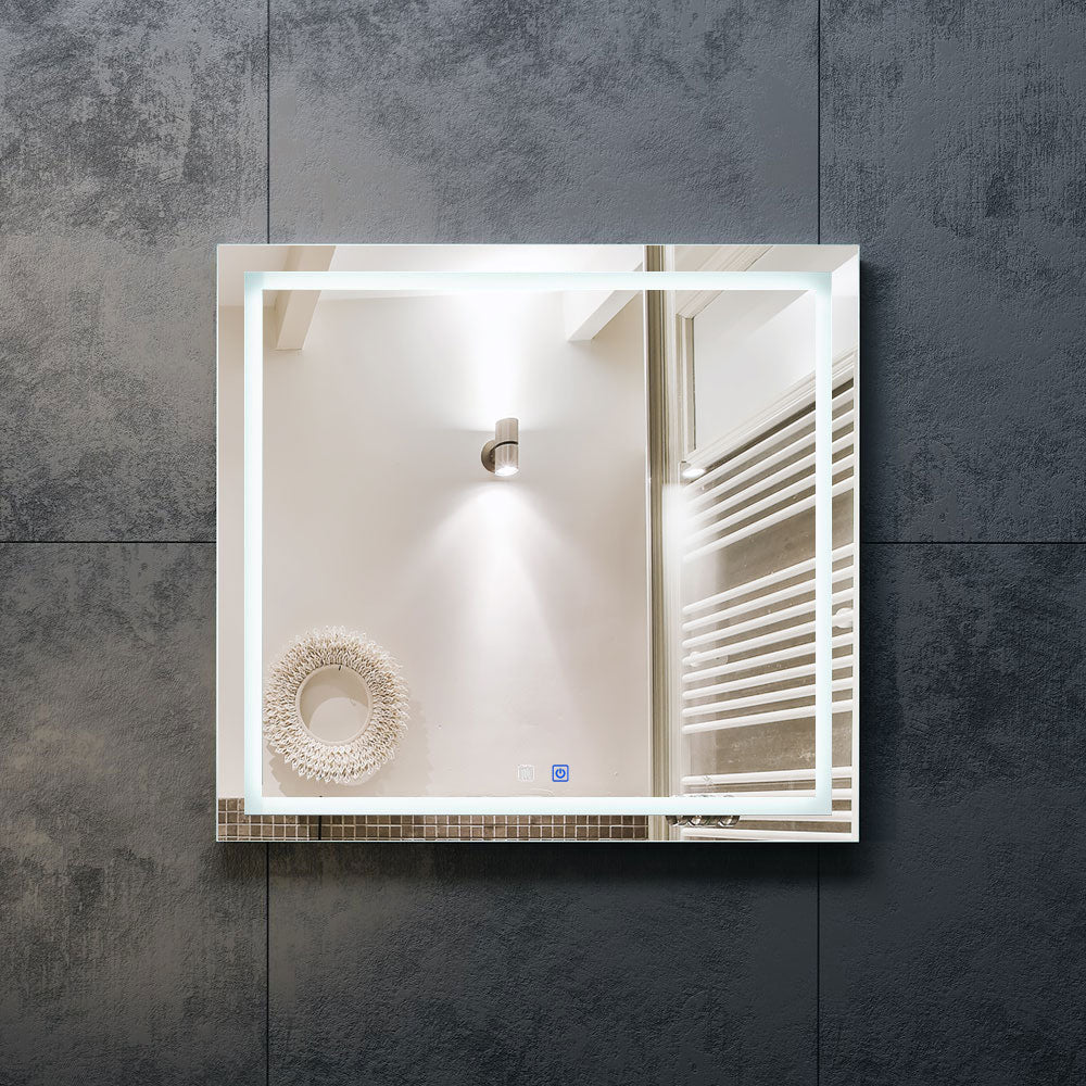 35 W x 32 H Modern Super White Front LED Frameless Mirror with Defogger - Mirrors