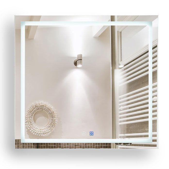 35 W x 32 H Modern Super White Front LED Frameless Mirror with Defogger - Mirrors