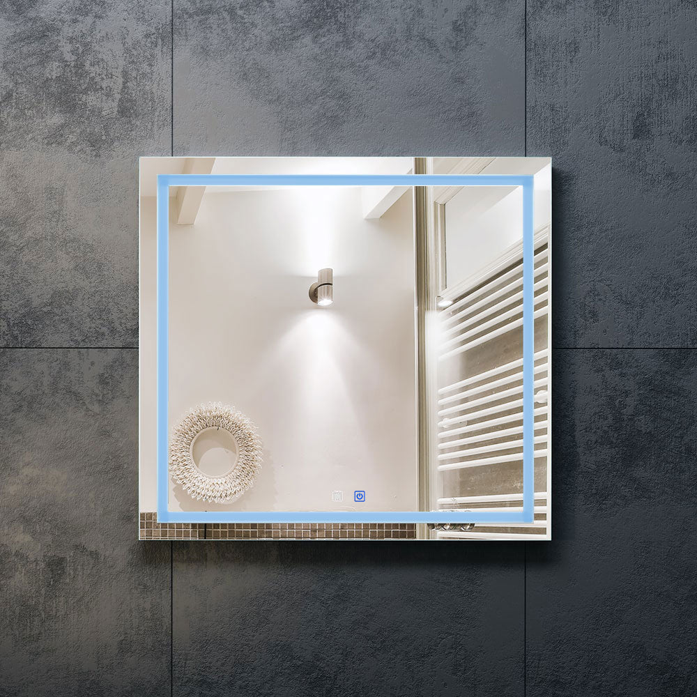 35 W x 32 H Modern Super White Front LED Frameless Mirror with Defogger - Mirrors