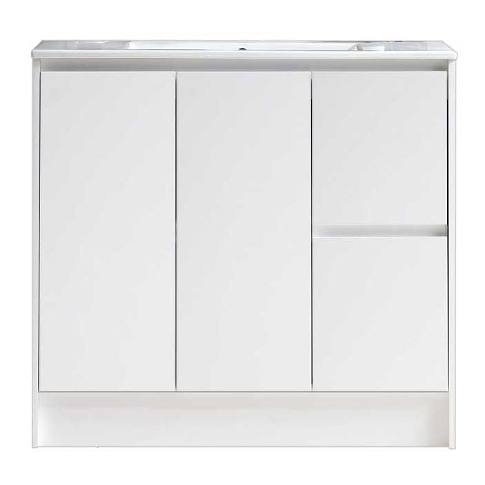36’’ Freestanding Bathroom Vanity in White Gloss with White Single Sink Top LV19 36W Bathroom Vanities
