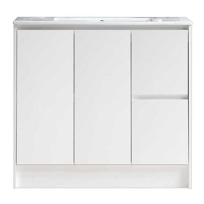 36’’ Freestanding Bathroom Vanity in White Gloss with White Single Sink Top LV19 36W Bathroom Vanities