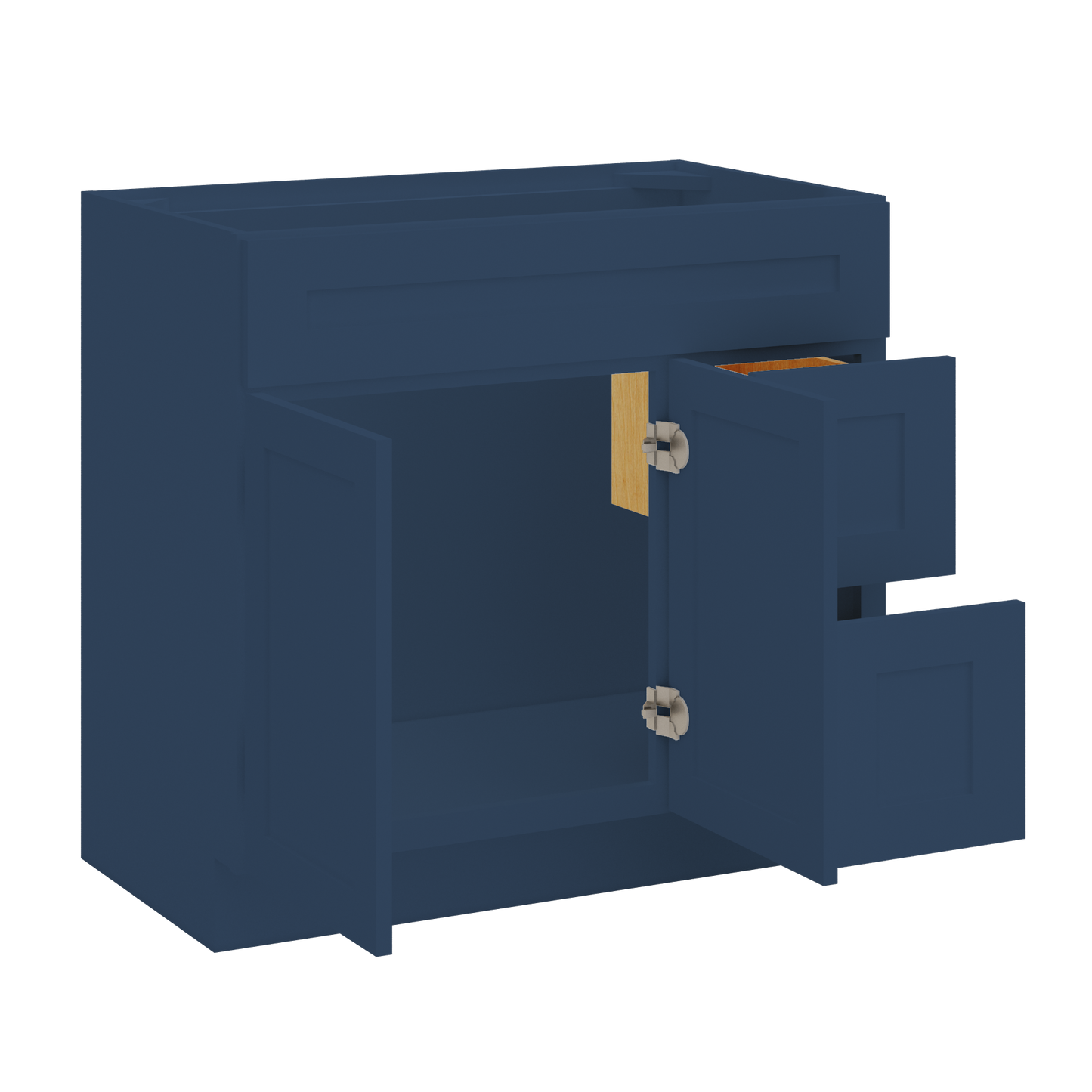 36 in W x 34 1/2 in H x 21 in D Vanity Sink Base Cabinet with Left Drawers Danbury Blue - Bathroom Vanities