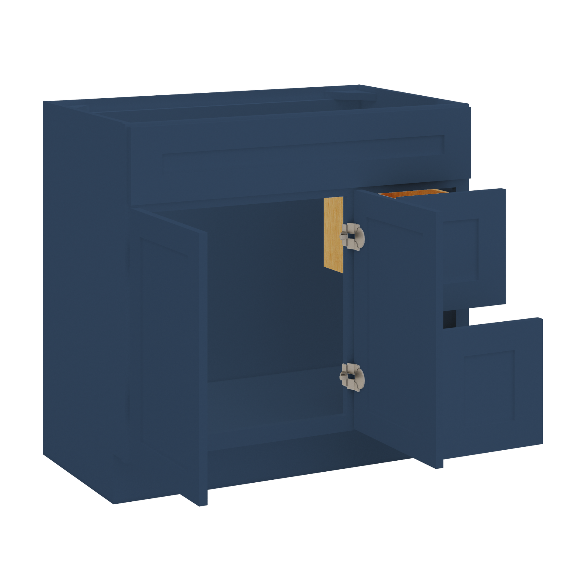 36 in W x 34 1/2 in H x 21 in D Vanity Sink Base Cabinet with Left Drawers Danbury Blue - Bathroom Vanities