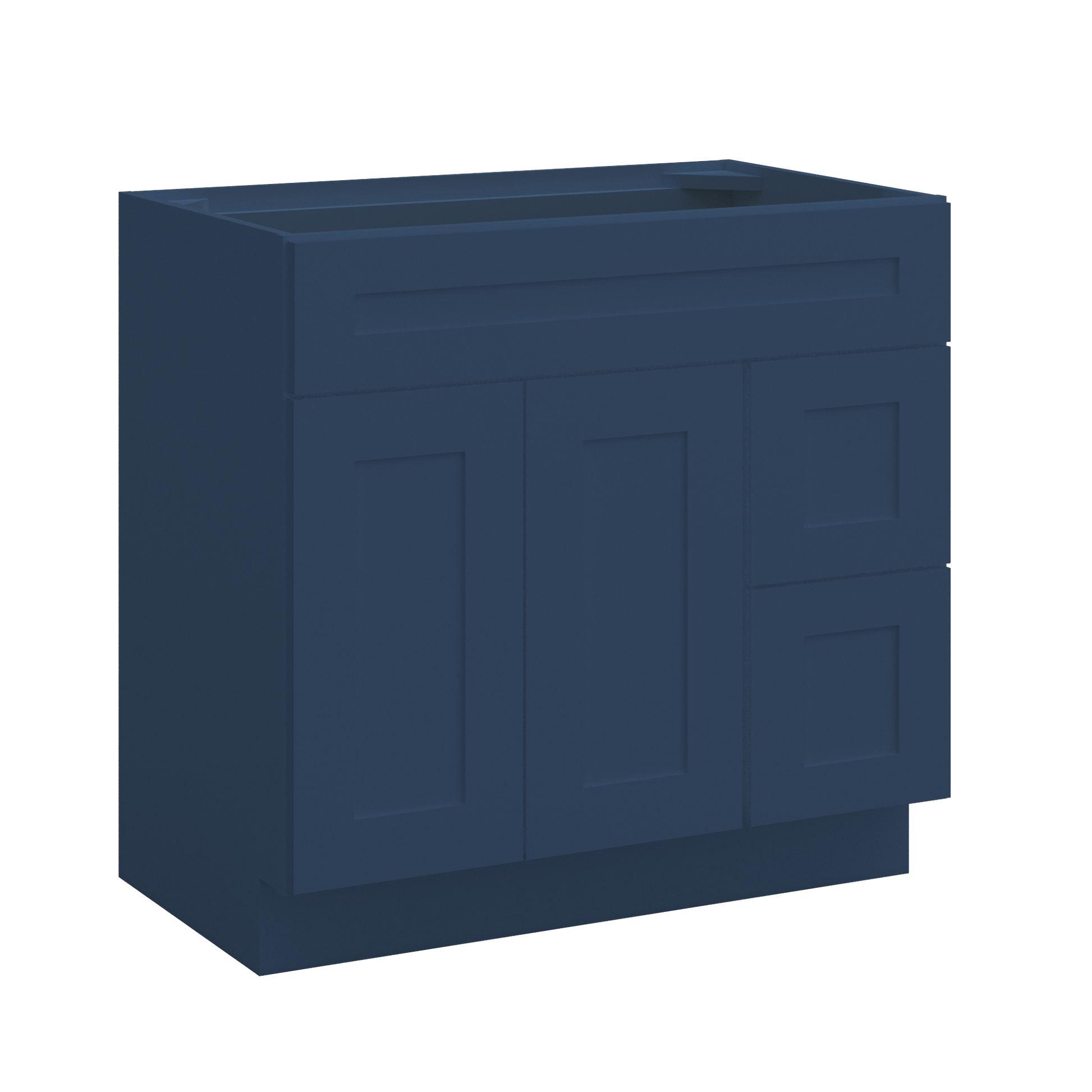 36 in W x 34 1/2 in H x 21 in D Vanity Sink Base Cabinet with Left Drawers Danbury Blue - Bathroom Vanities