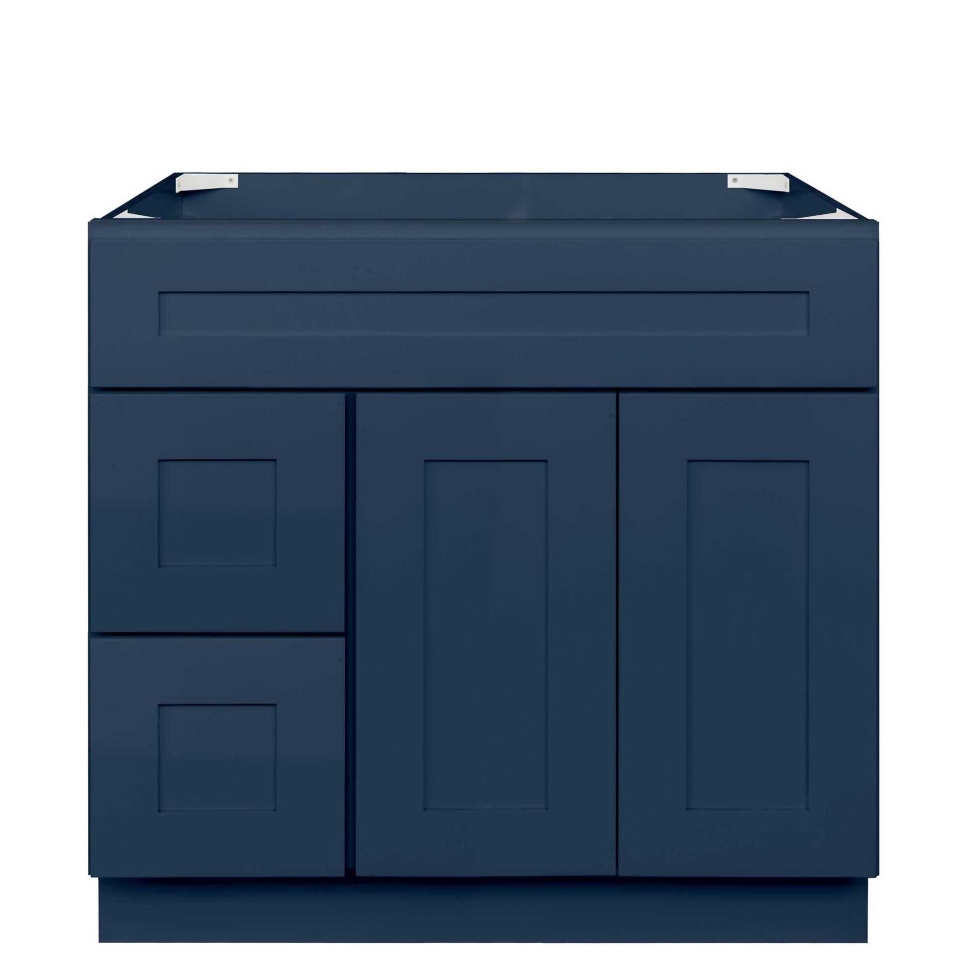 36 in W x 34 1/2 in H x 21 in D Vanity Sink Base Cabinet with Left Drawers Danbury Blue - Bathroom Vanities