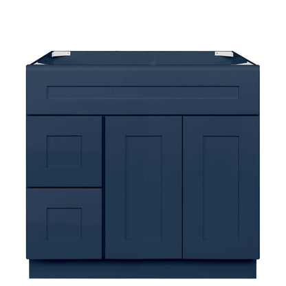 36 in W x 34 1/2 in H x 21 in D Vanity Sink Base Cabinet with Left Drawers Danbury Blue - Bathroom Vanities