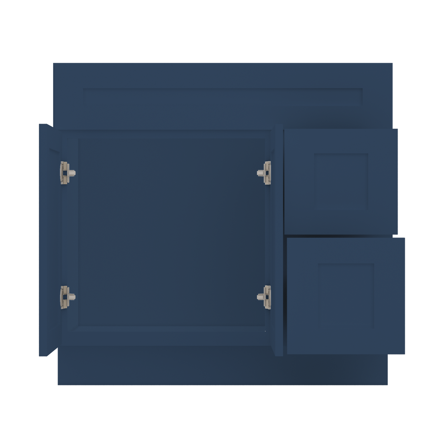 36 in W x 34 1/2 in H x 21 in D Vanity Sink Base Cabinet with Left Drawers Danbury Blue - Bathroom Vanities