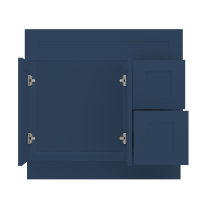 36 in W x 34 1/2 in H x 21 in D Vanity Sink Base Cabinet with Left Drawers Danbury Blue - Bathroom Vanities