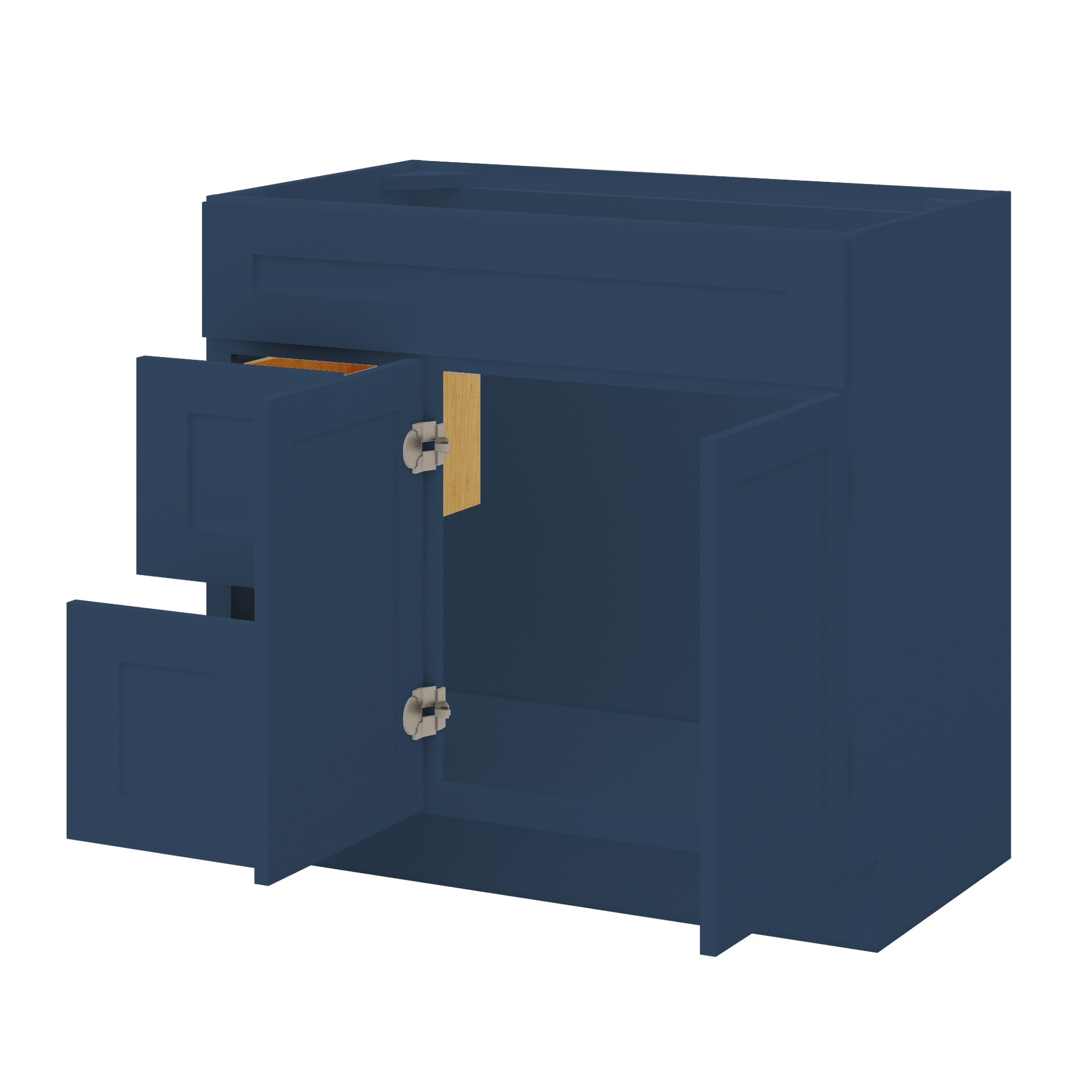 36 in W x 34 1/2 in H x 21 in D Vanity Sink Base Cabinet with Right Drawers Danbury Blue - Bathroom Vanities