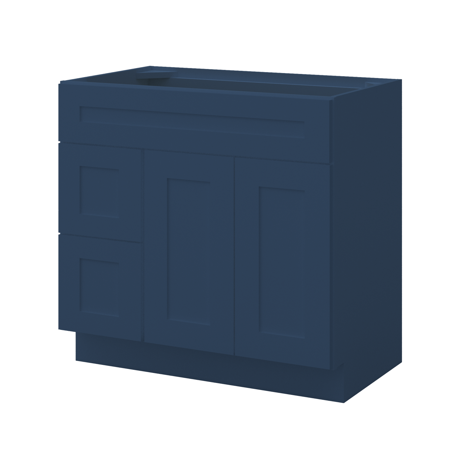 36 in W x 34 1/2 in H x 21 in D Vanity Sink Base Cabinet with Right Drawers Danbury Blue - Bathroom Vanities