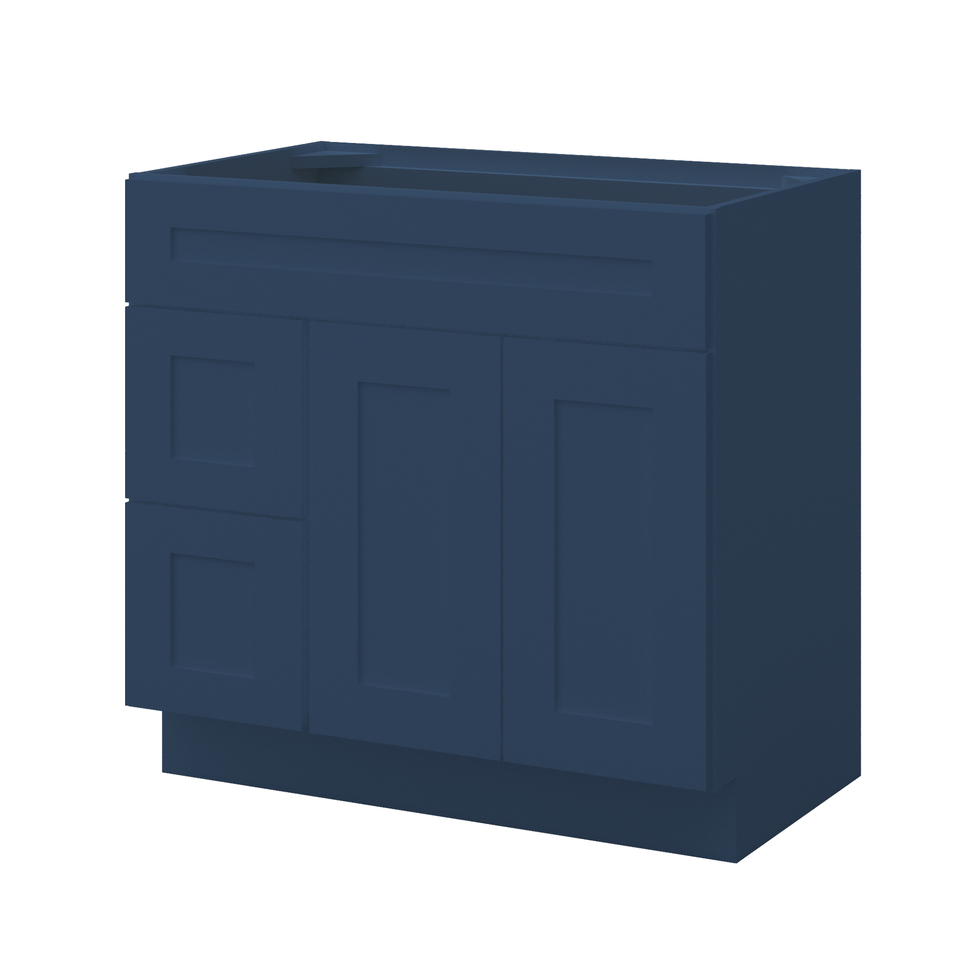 36 in W x 34 1/2 in H x 21 in D Vanity Sink Base Cabinet with Right Drawers Danbury Blue - Bathroom Vanities