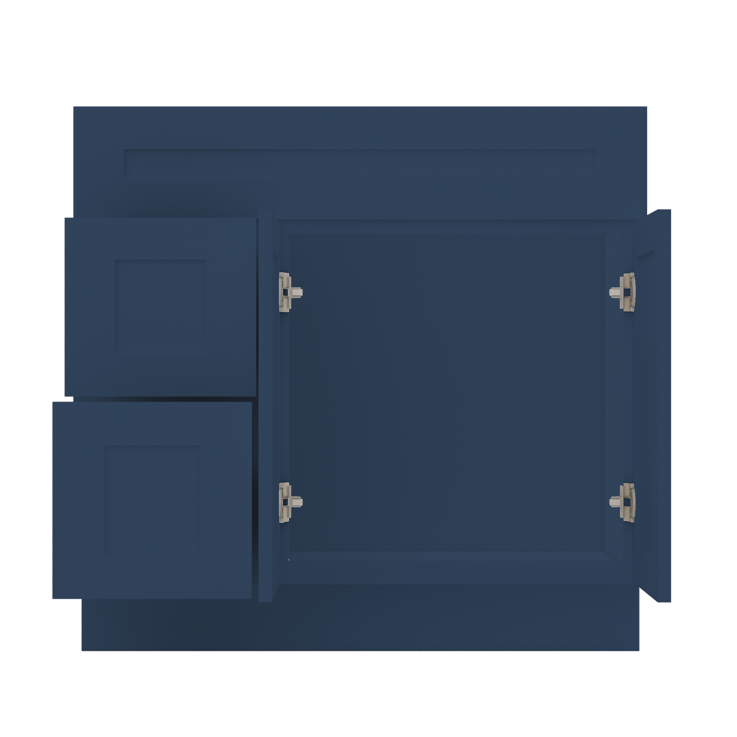 36 in W x 34 1/2 in H x 21 in D Vanity Sink Base Cabinet with Right Drawers Danbury Blue - Bathroom Vanities