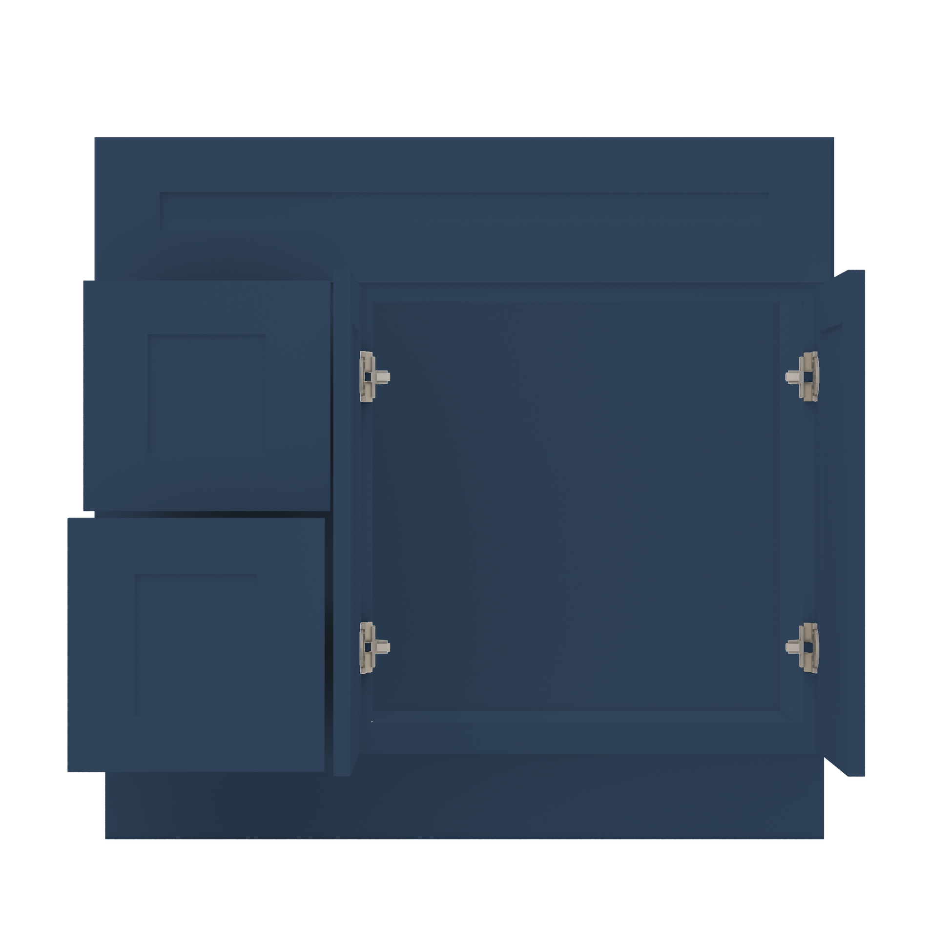 36 in W x 34 1/2 in H x 21 in D Vanity Sink Base Cabinet with Right Drawers Danbury Blue - Bathroom Vanities