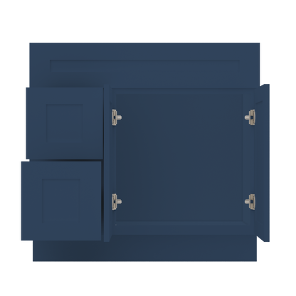 36 in W x 34 1/2 in H x 21 in D Vanity Sink Base Cabinet with Right Drawers Danbury Blue - Bathroom Vanities