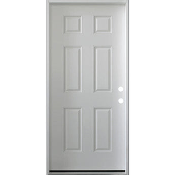 FIRE RATED 6 PANEL FIBERGLASS DOOR UNFINISHED WHITE