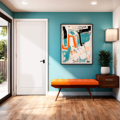 36 in. x 80 in. 1-Panel Shaker Solid Core Primed White MDF Prehung Interior Door with Black Hinges - Interior Doors