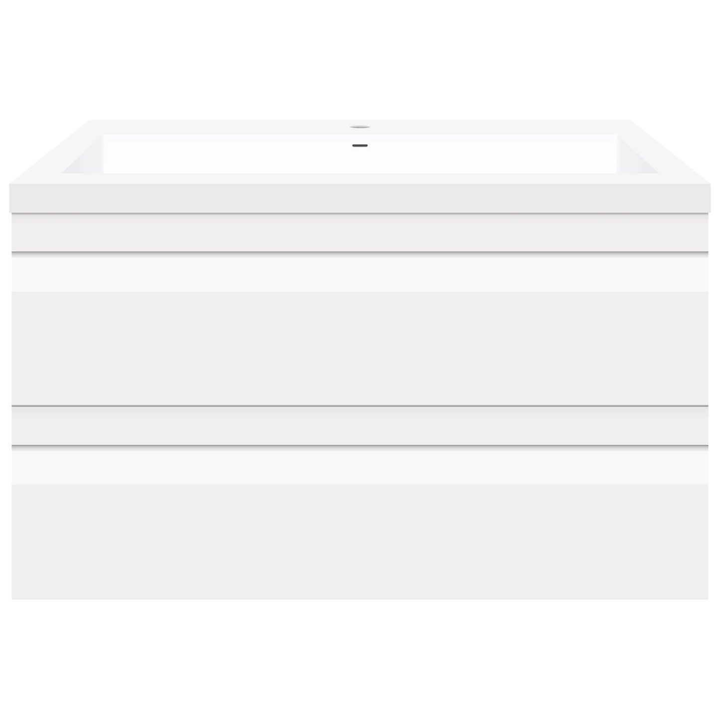 36’’ W Wall-Mount Modern White Vanity LV8W-36W with Square Sink Top - Bathroom Vanities