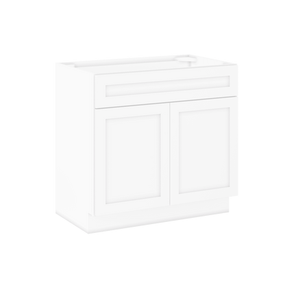 36 W x 21 D x 34.5 H Vanity Sink Base Cabinet - Alpina White - Bathroom Vanities