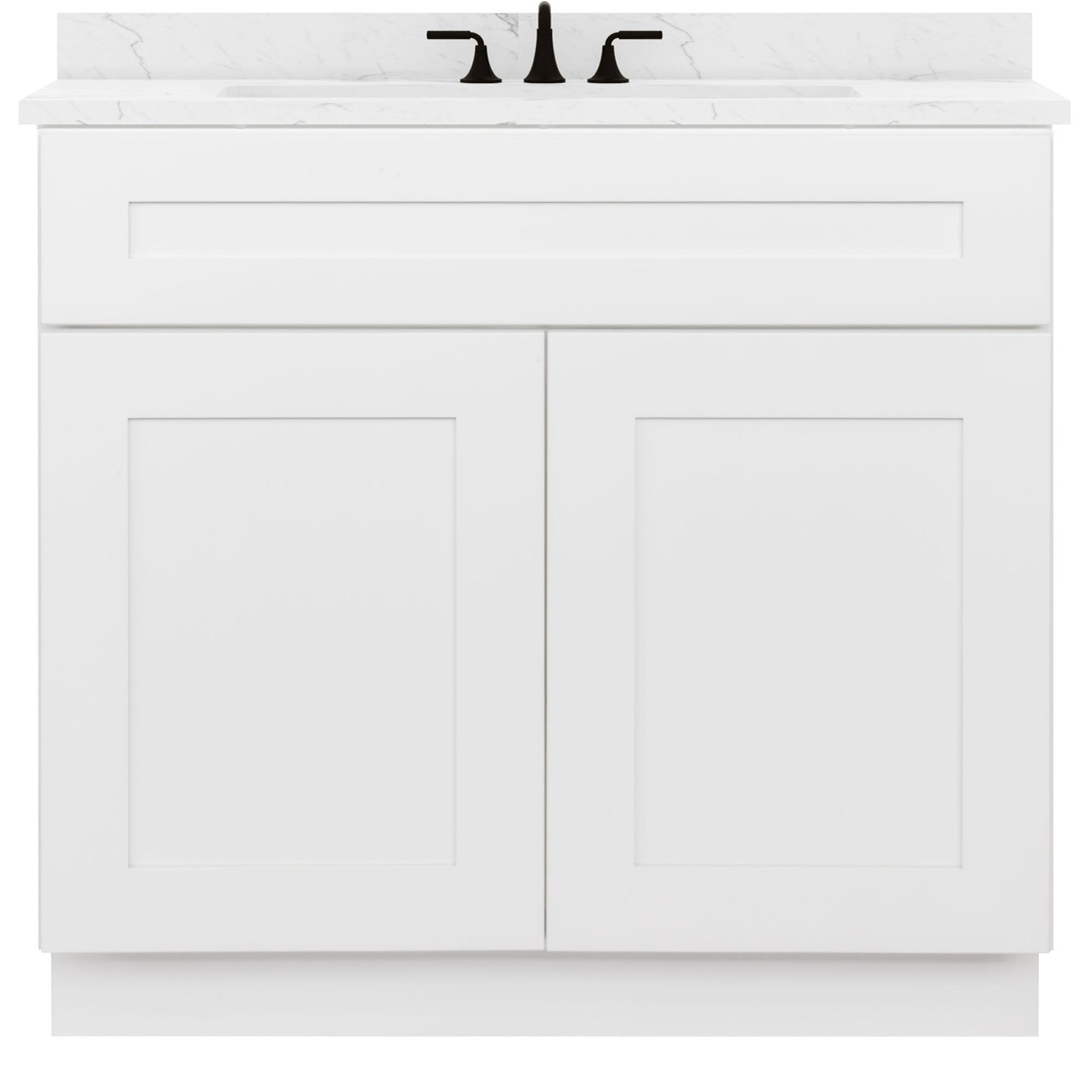 36 W x 21 D x 34.5 H Vanity Sink Base Cabinet - Alpina White - Bathroom Vanities