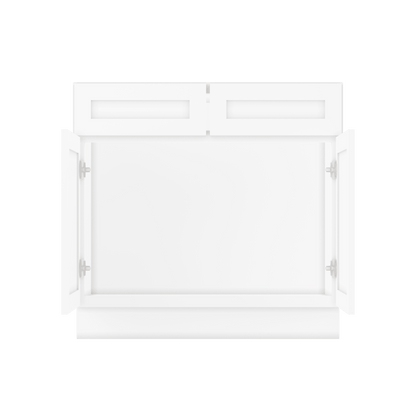 36 W x 21 D x 34.5 H Vanity Sink Base Cabinet - Alpina White - Bathroom Vanities