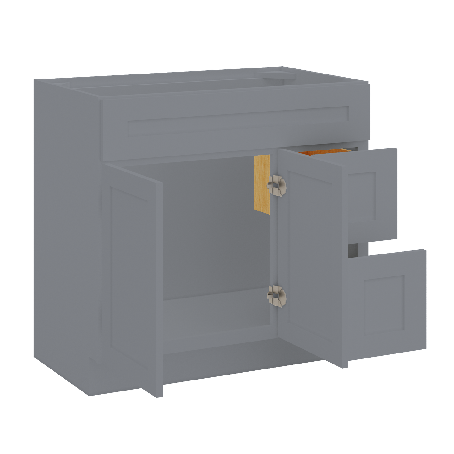 36 W x 21 D x 34.5 H Vanity Sink Base Cabinet with Left Drawers - Colonial Gray - Bathroom Vanities