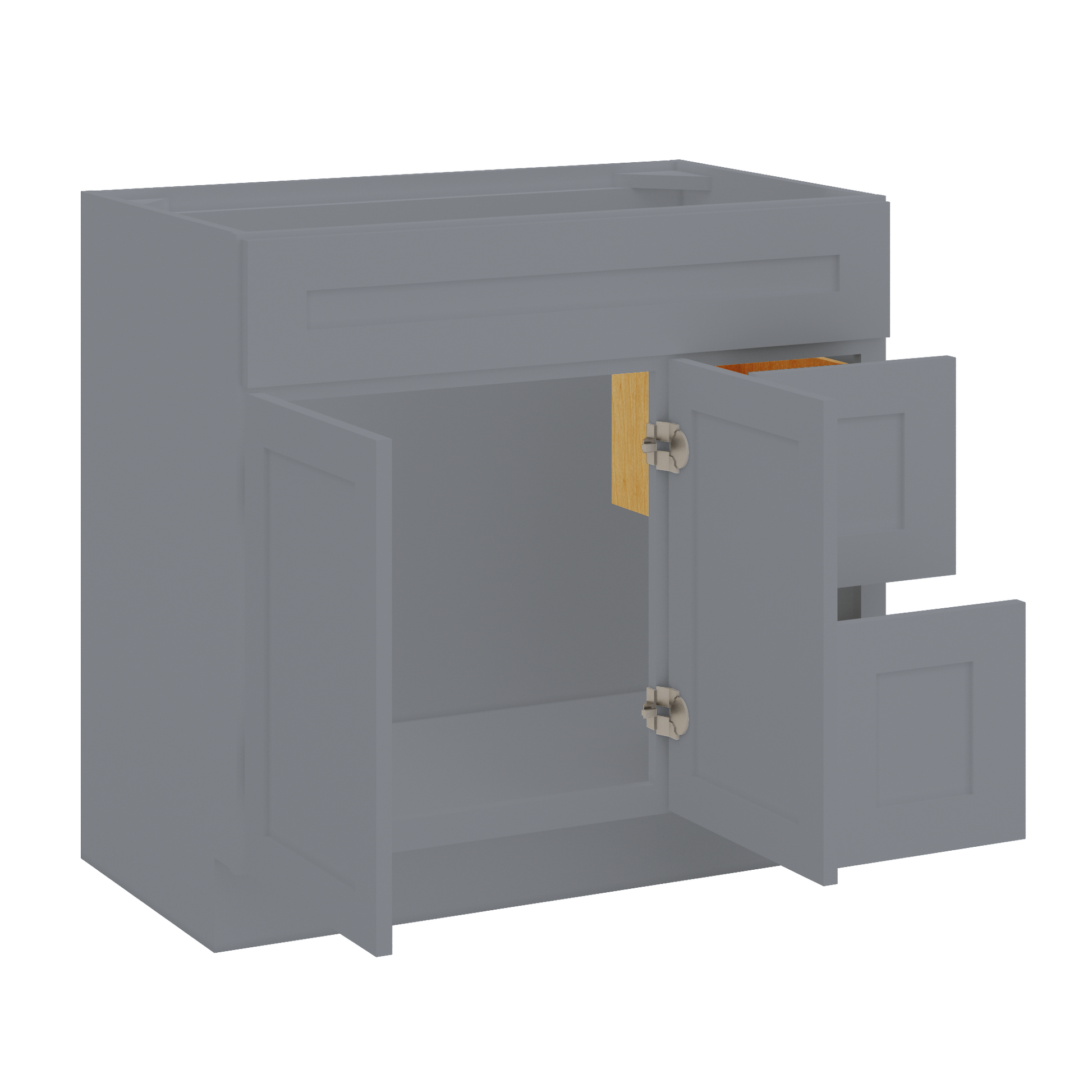 36 W x 21 D x 34.5 H Vanity Sink Base Cabinet with Left Drawers - Colonial Gray - Bathroom Vanities