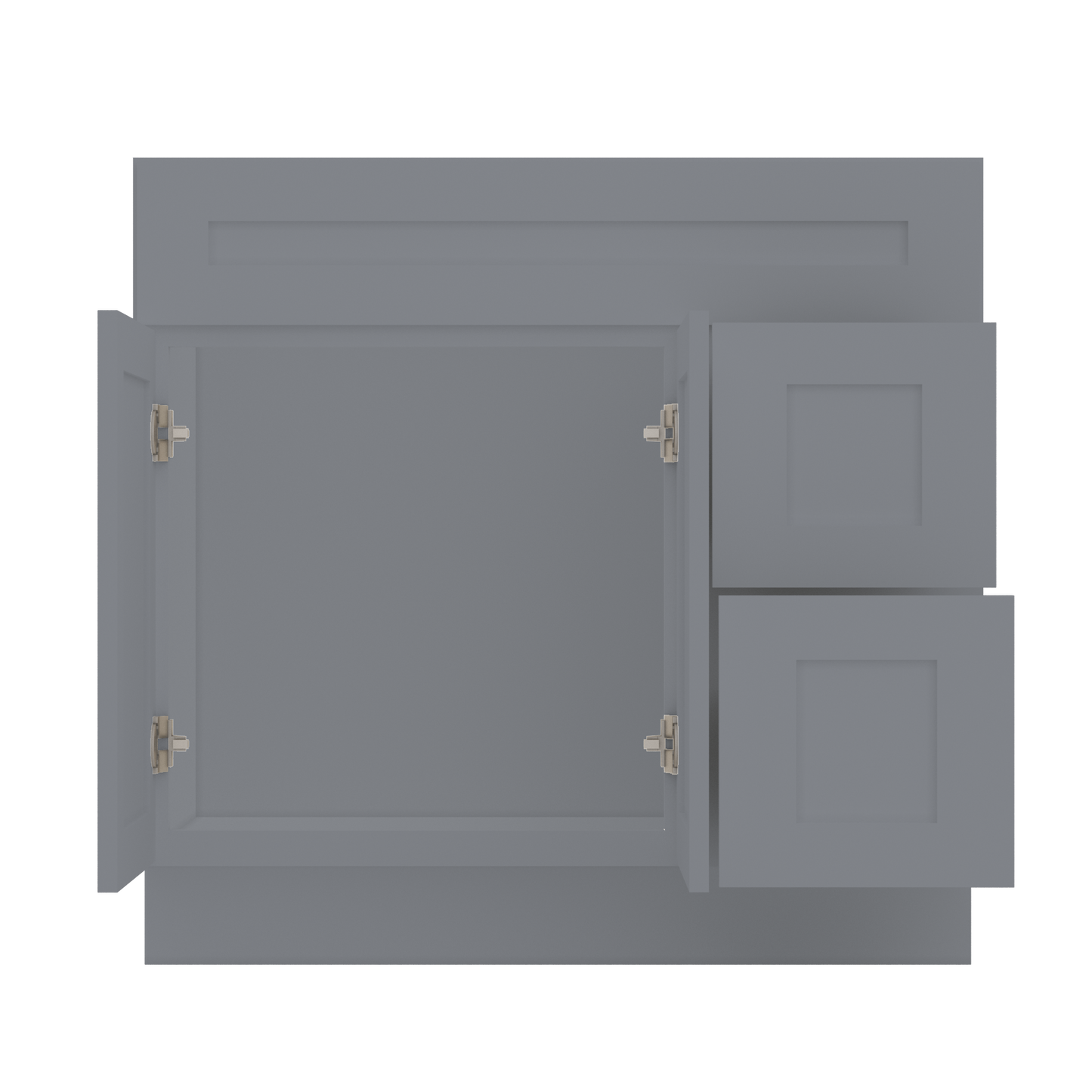 36 W x 21 D x 34.5 H Vanity Sink Base Cabinet with Left Drawers - Colonial Gray - Bathroom Vanities
