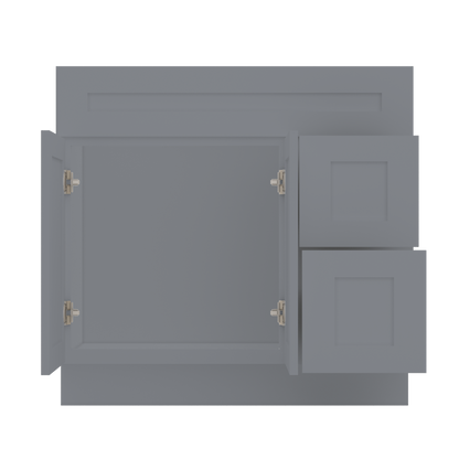 36 W x 21 D x 34.5 H Vanity Sink Base Cabinet with Left Drawers - Colonial Gray - Bathroom Vanities