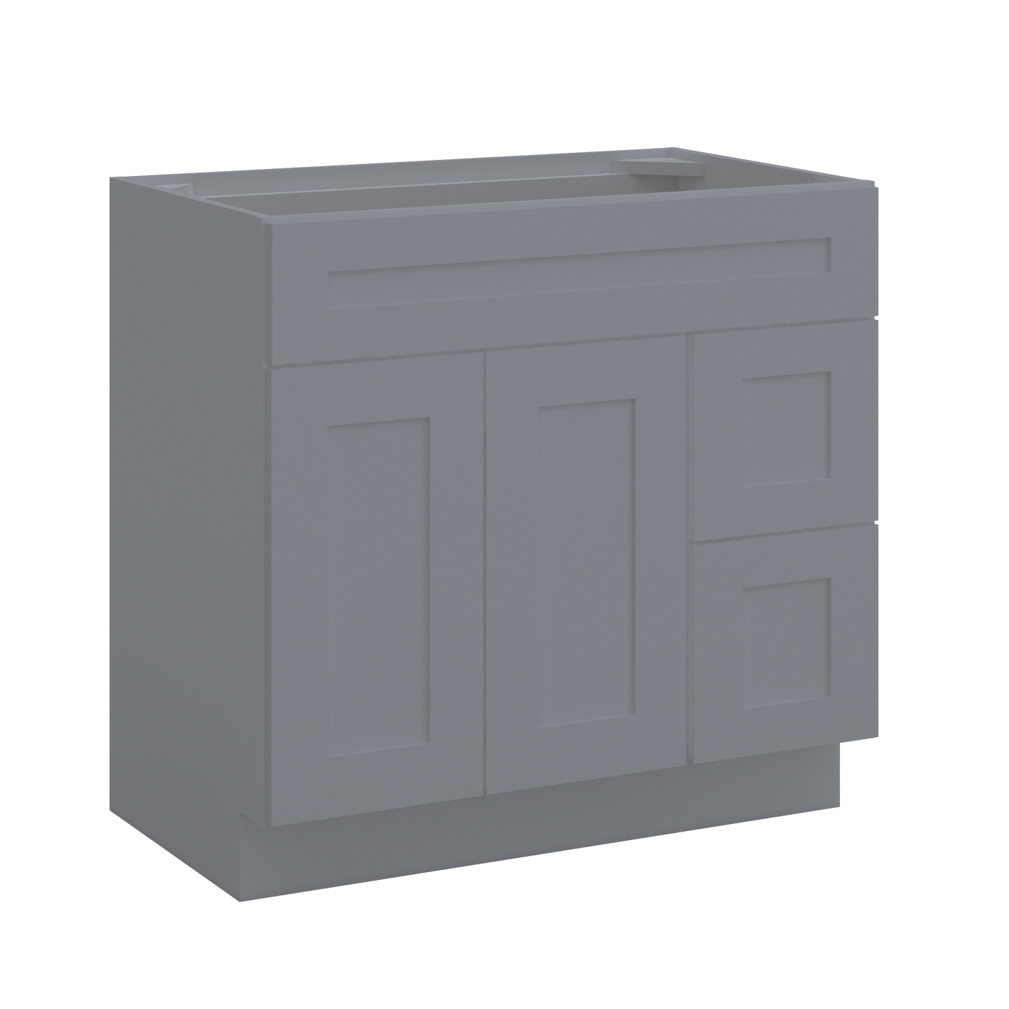 36 W x 21 D x 34.5 H Vanity Sink Base Cabinet with Left Drawers - Colonial Gray - Bathroom Vanities