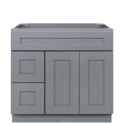 36 W x 21 D x 34.5 H Vanity Sink Base Cabinet with Left Drawers - Colonial Gray - Bathroom Vanities