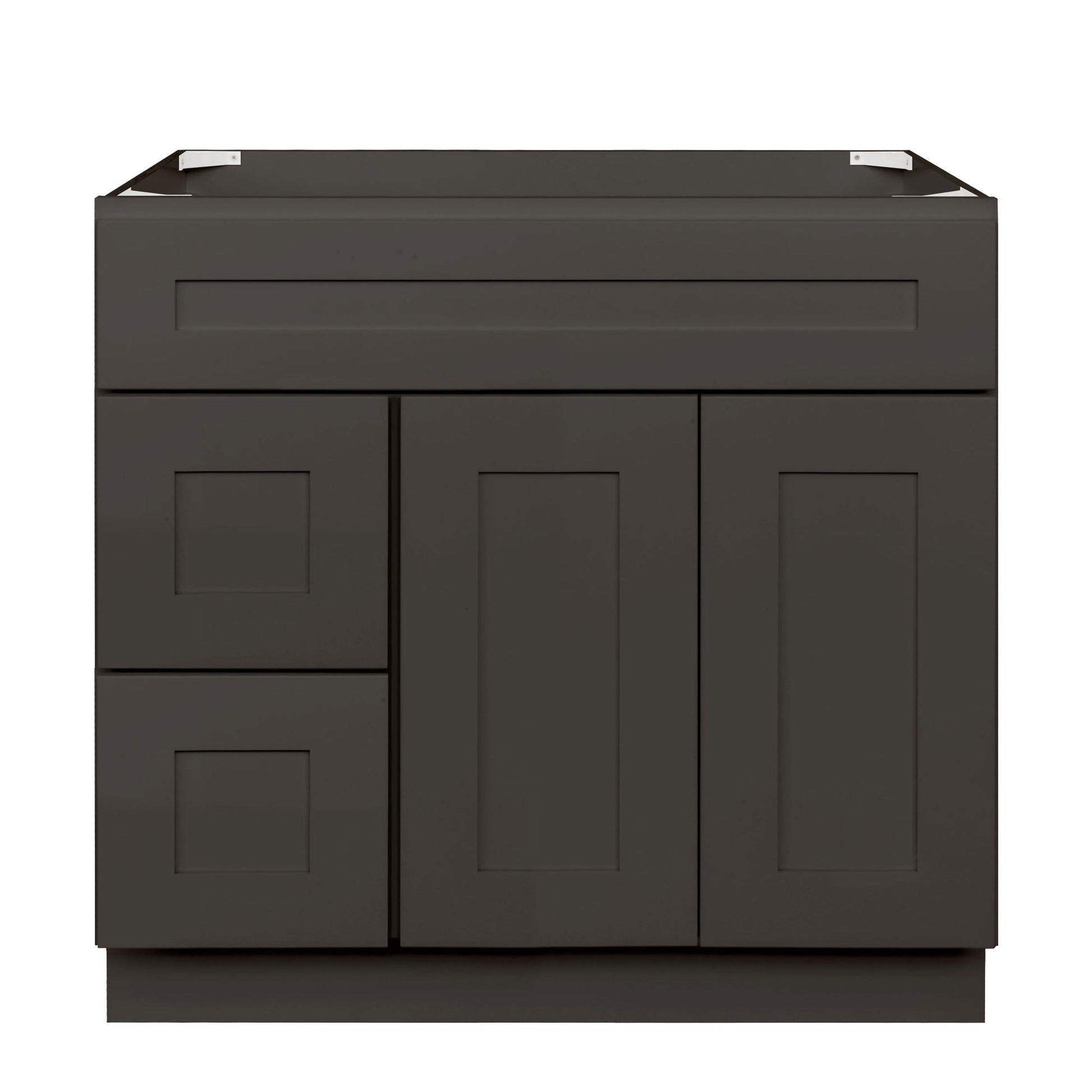 36 W x 21 D x 34.5 H Vanity Sink Base Cabinet With Left Side Drawers Avalon Charcoal Bathroom Vanities