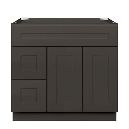 36 W x 21 D x 34.5 H Vanity Sink Base Cabinet With Left Side Drawers Avalon Charcoal Bathroom Vanities