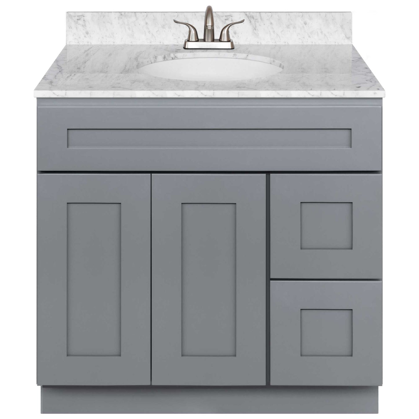 36 W x 21 D x 34.5 H Vanity Sink Base Cabinet with Right Drawers - Colonial Gray - Bathroom Vanities