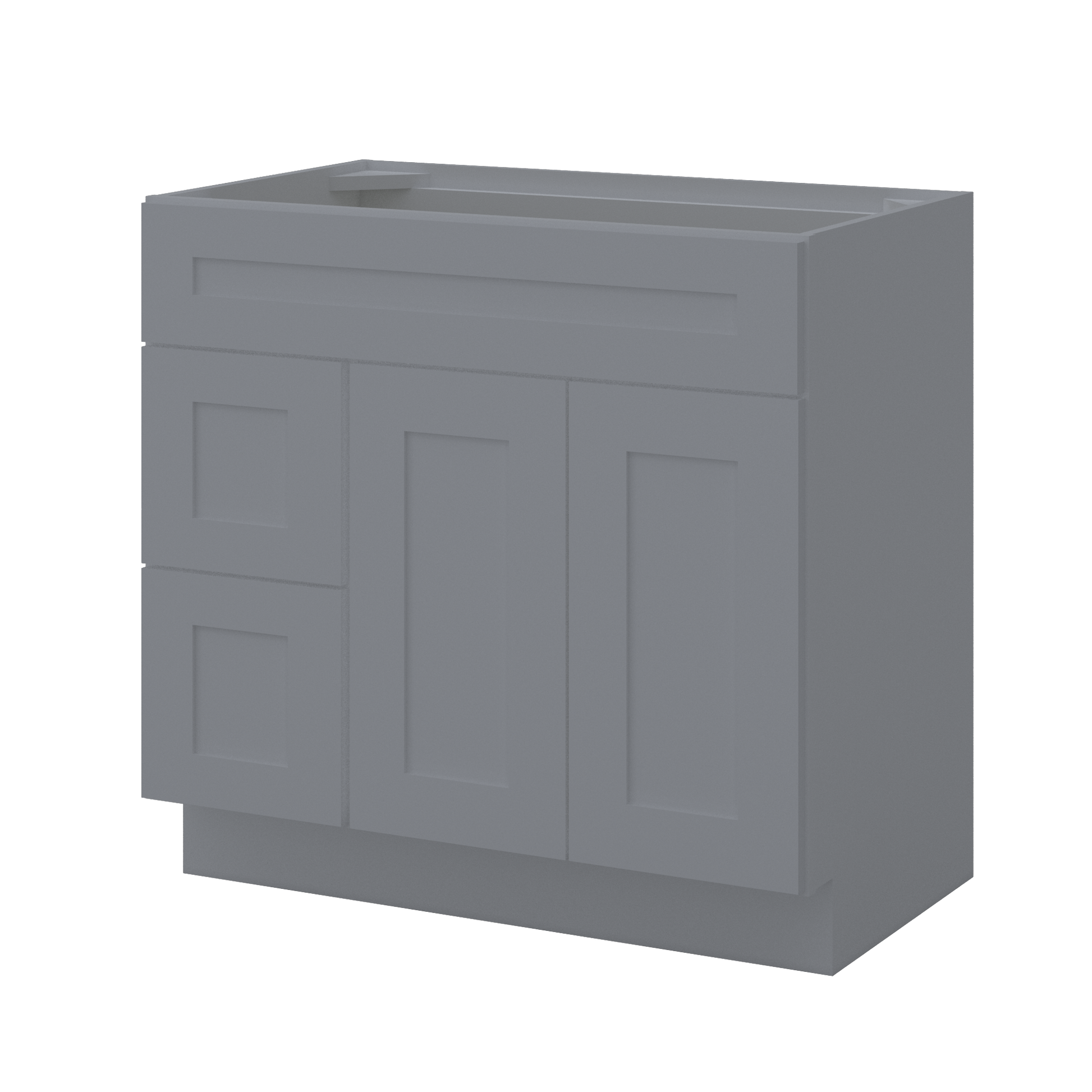 36 W x 21 D x 34.5 H Vanity Sink Base Cabinet with Right Drawers - Colonial Gray - Bathroom Vanities
