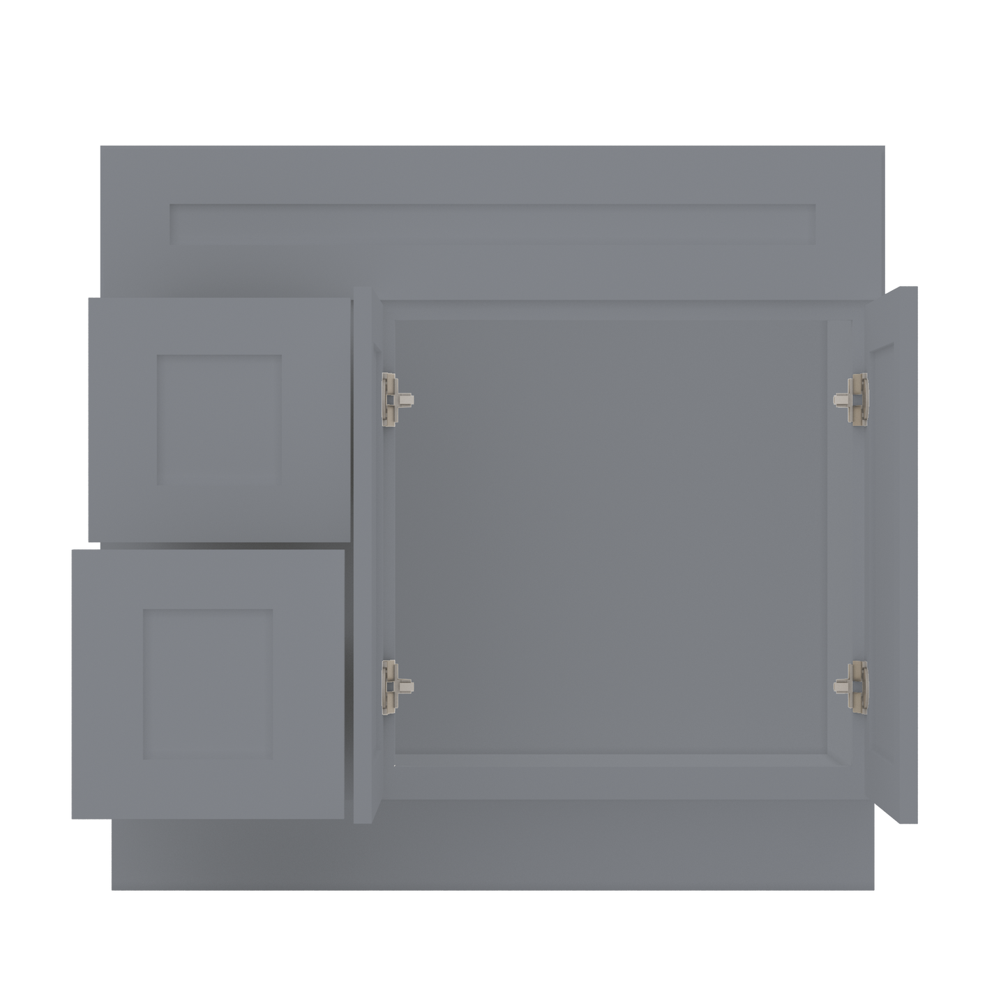 36 W x 21 D x 34.5 H Vanity Sink Base Cabinet with Right Drawers - Colonial Gray - Bathroom Vanities