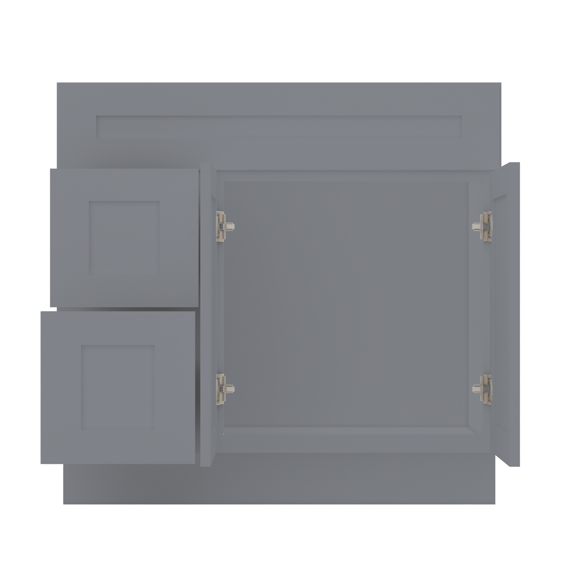 36 W x 21 D x 34.5 H Vanity Sink Base Cabinet with Right Drawers - Colonial Gray - Bathroom Vanities