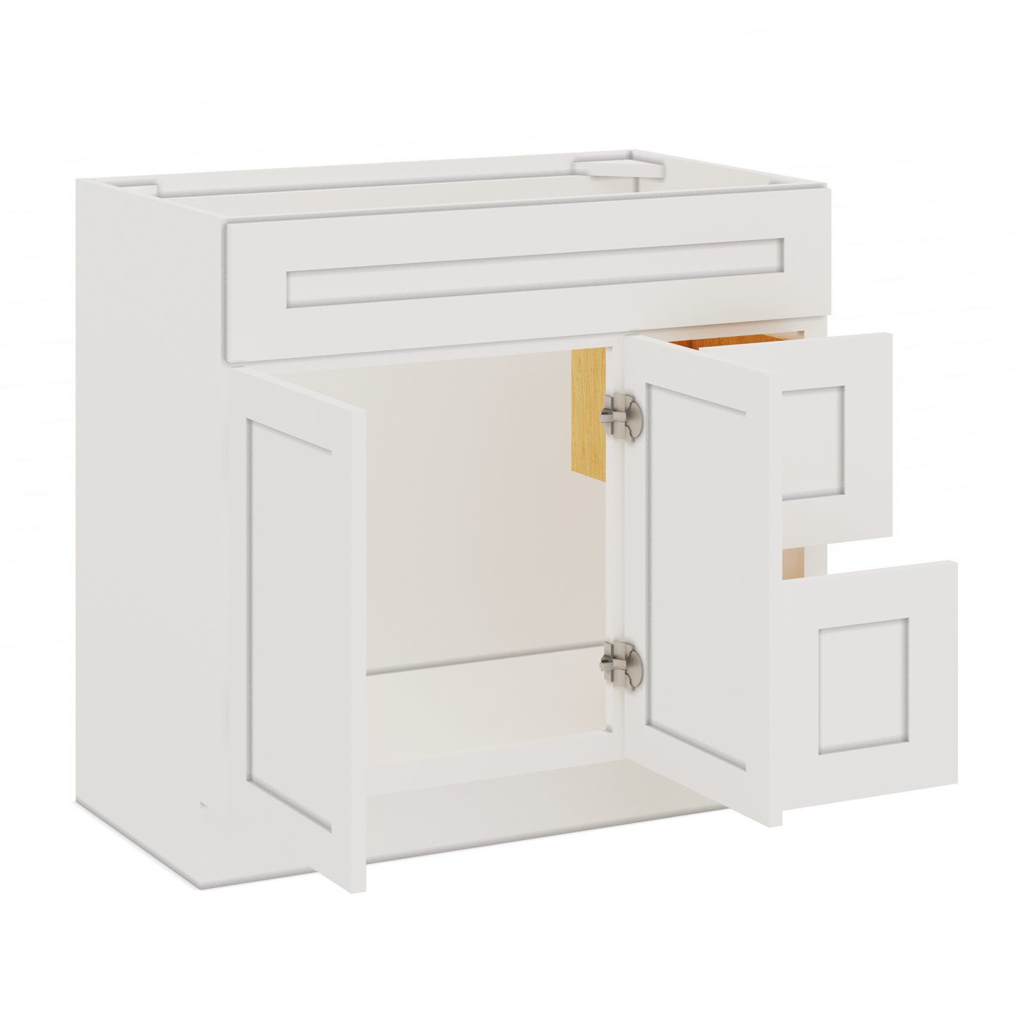 36 W x 21 D x 34.5 H Vanity Sink Base Cabinet with Right Drawers - Alpina White - Bathroom Vanities