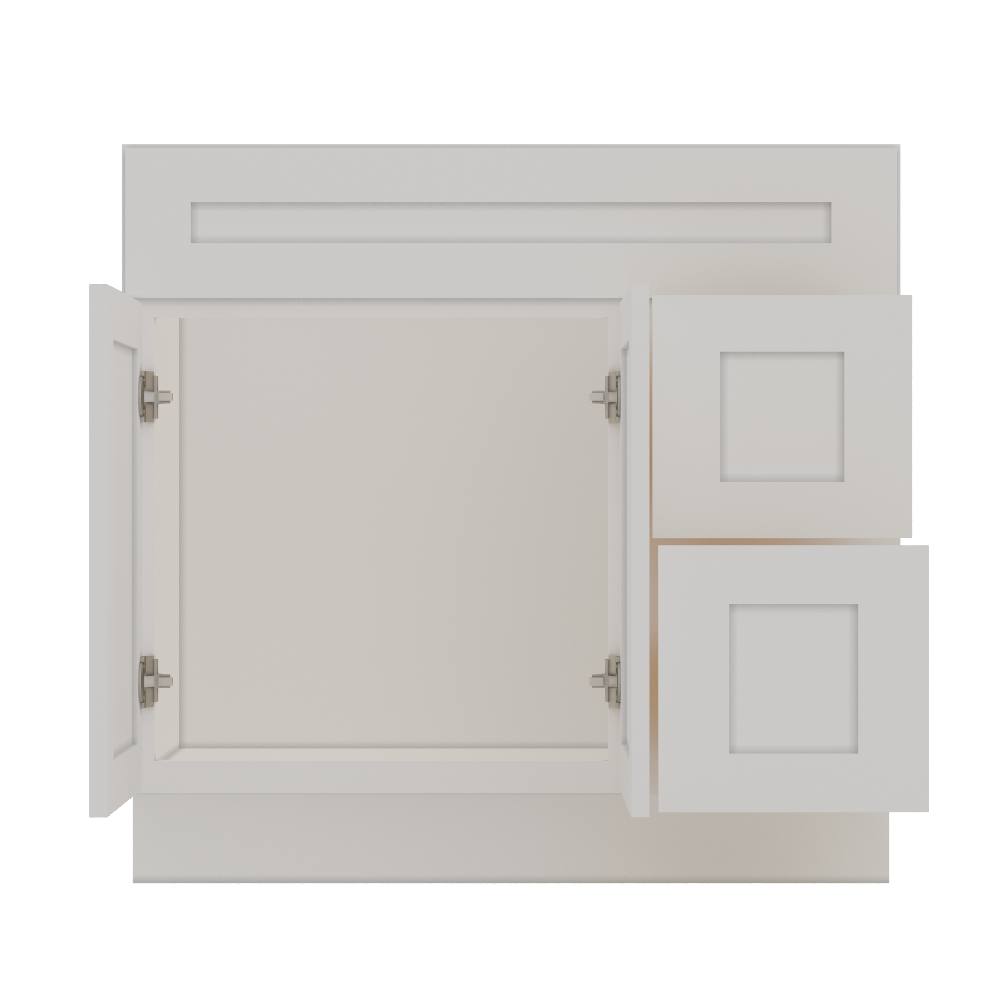 36 W x 21 D x 34.5 H Vanity Sink Base Cabinet with Right Drawers - Alpina White - Bathroom Vanities