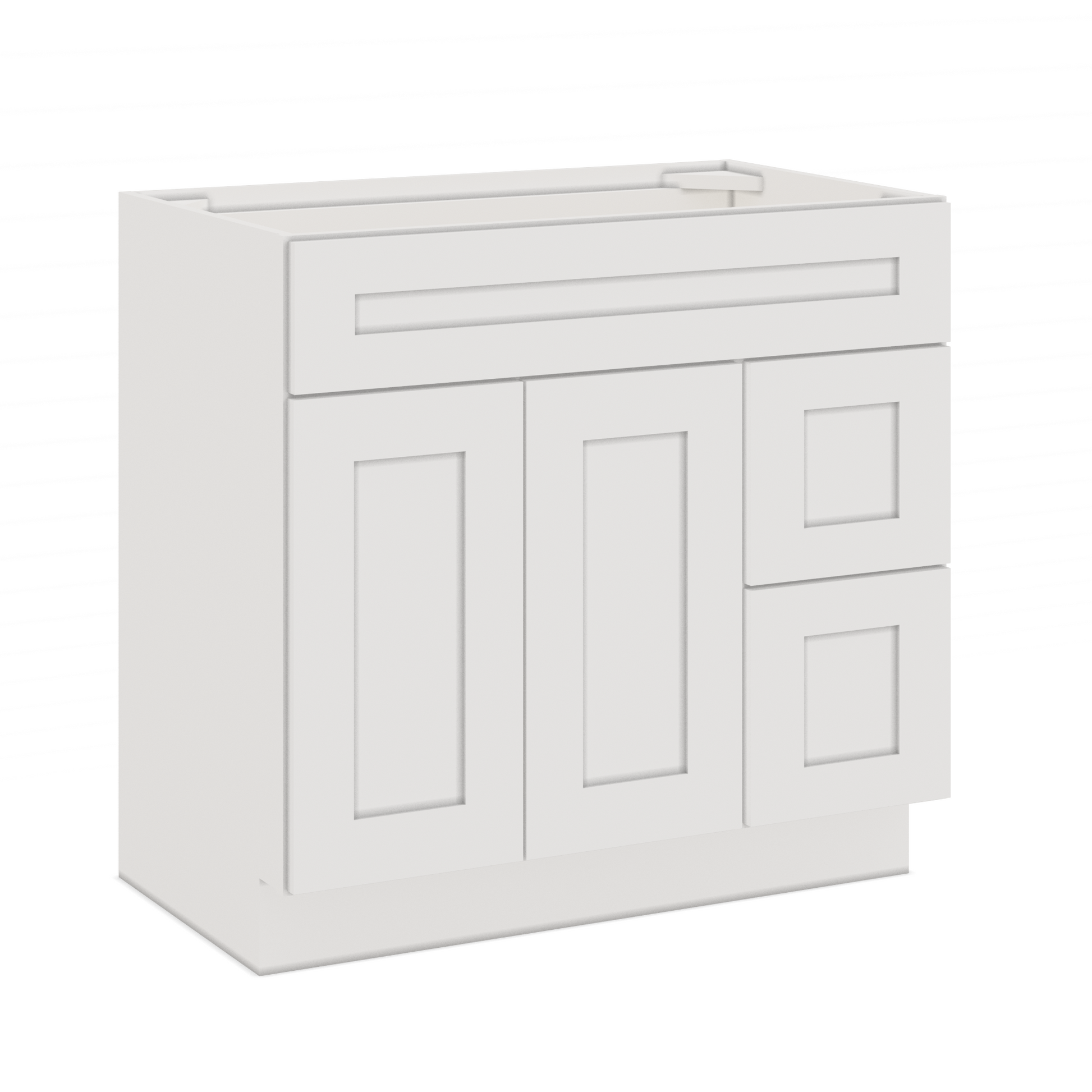 36 W x 21 D x 34.5 H Vanity Sink Base Cabinet with Right Drawers - Alpina White - Bathroom Vanities