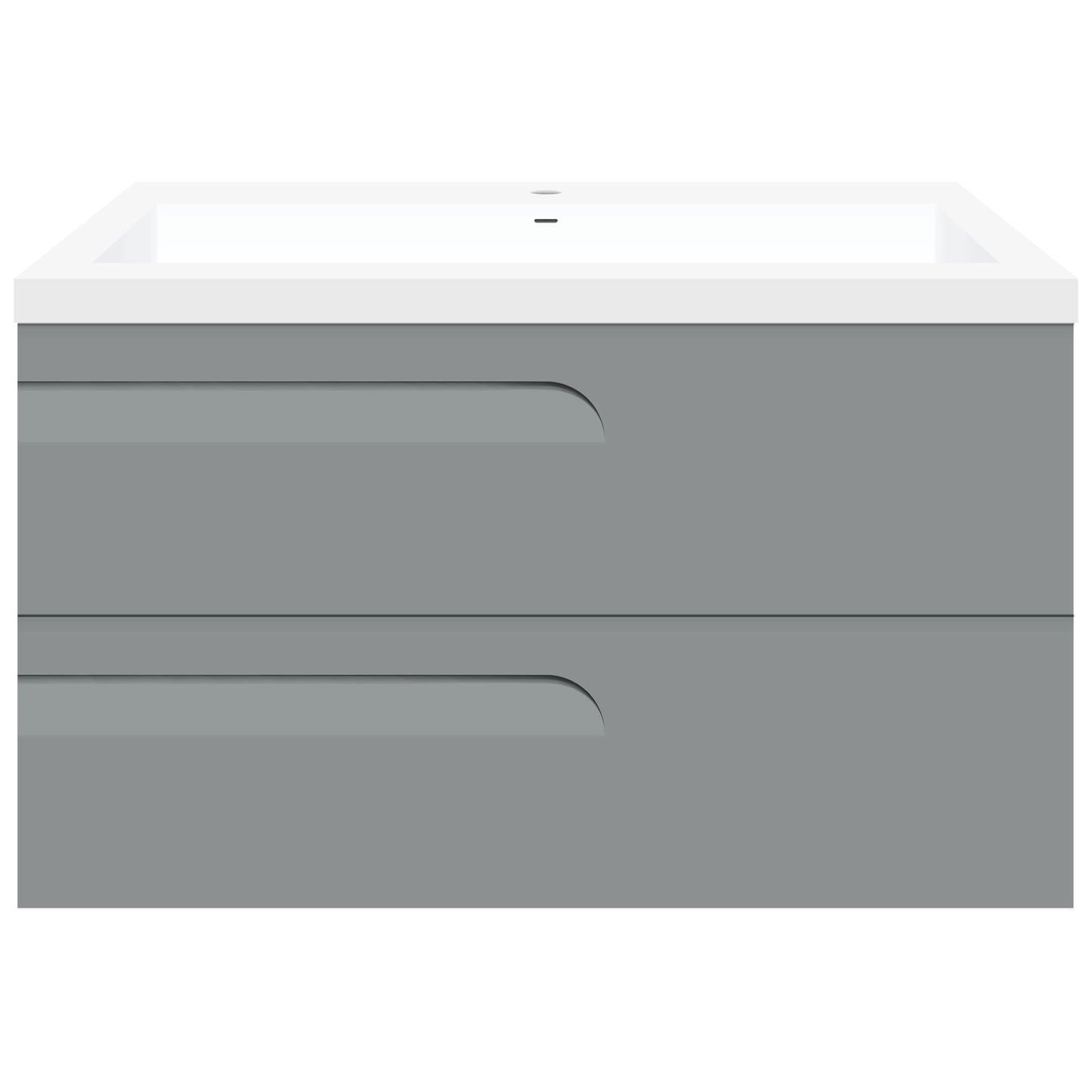 36’’ Wall Mount Single Sink Bathroom Vanity in Gray Gloss with Square Counter Top LV7W-36G - Bathroom Vanities